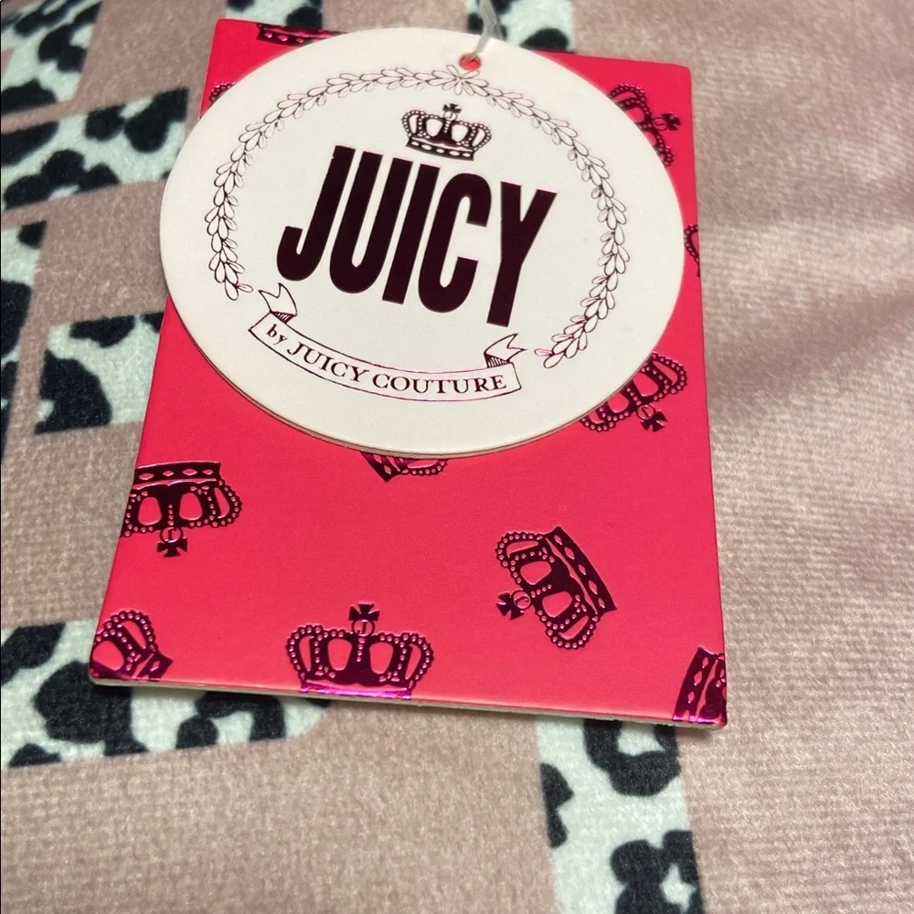 Juicy By Juicy Couture Y2K Pink Plush Large Velour Pillow with Leopard Accents.